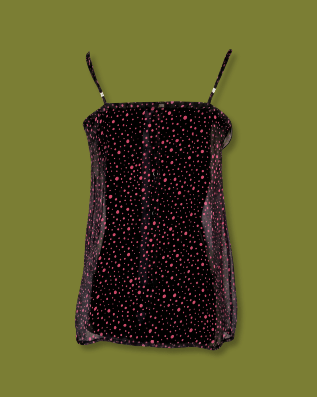 Ruffle-front Polka-dot Tank-top