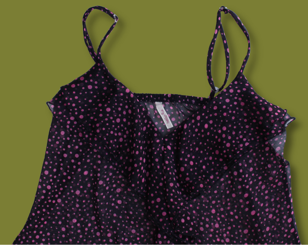 Ruffle-front Polka-dot Tank-top
