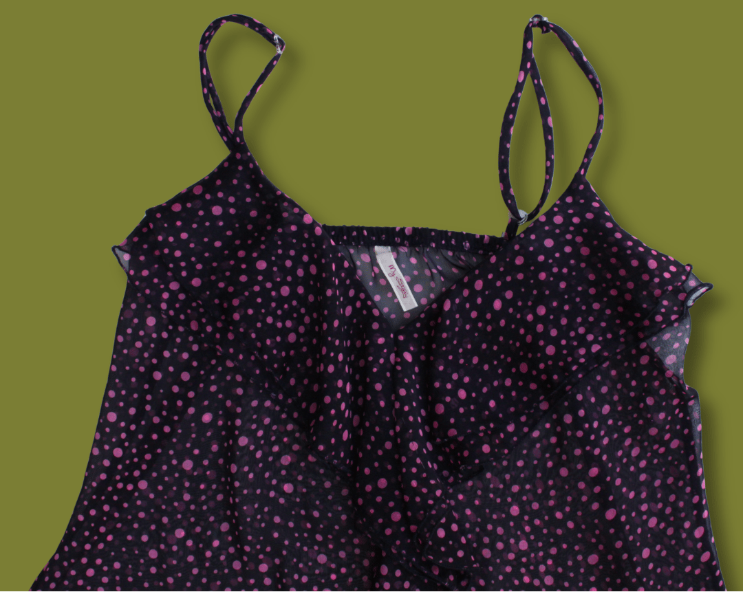 Ruffle-front Polka-dot Tank-top