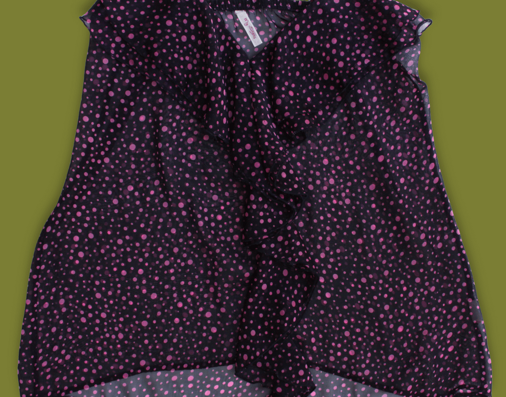 Ruffle-front Polka-dot Tank-top