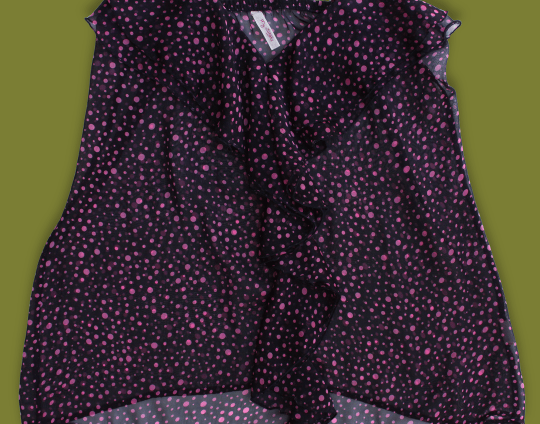 Ruffle-front Polka-dot Tank-top