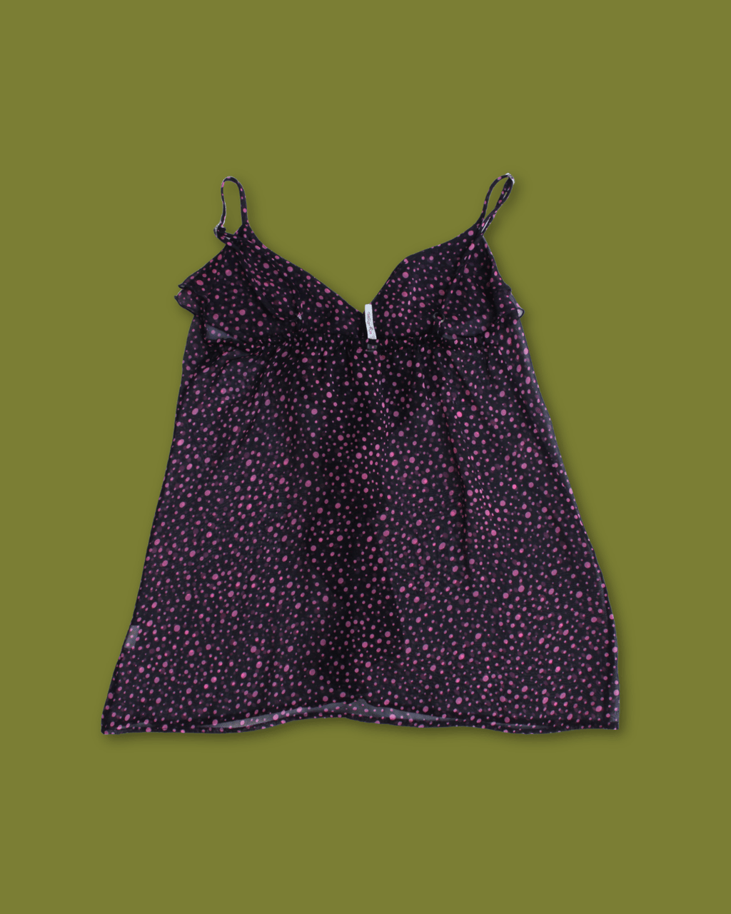 Ruffle-front Polka-dot Tank-top