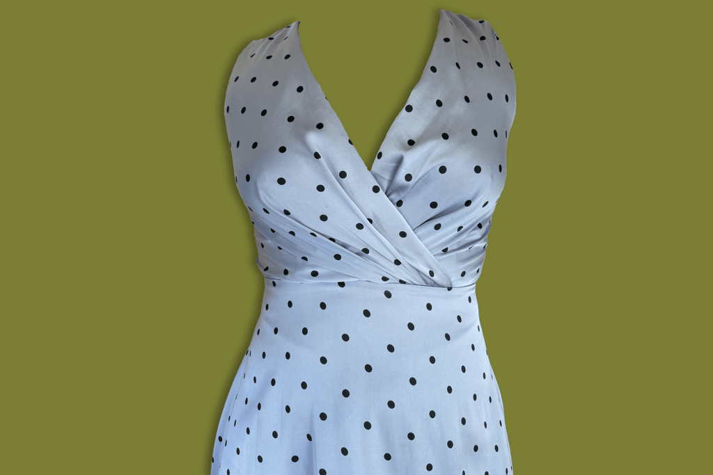 Polka-dot Cross-front Midi Dress