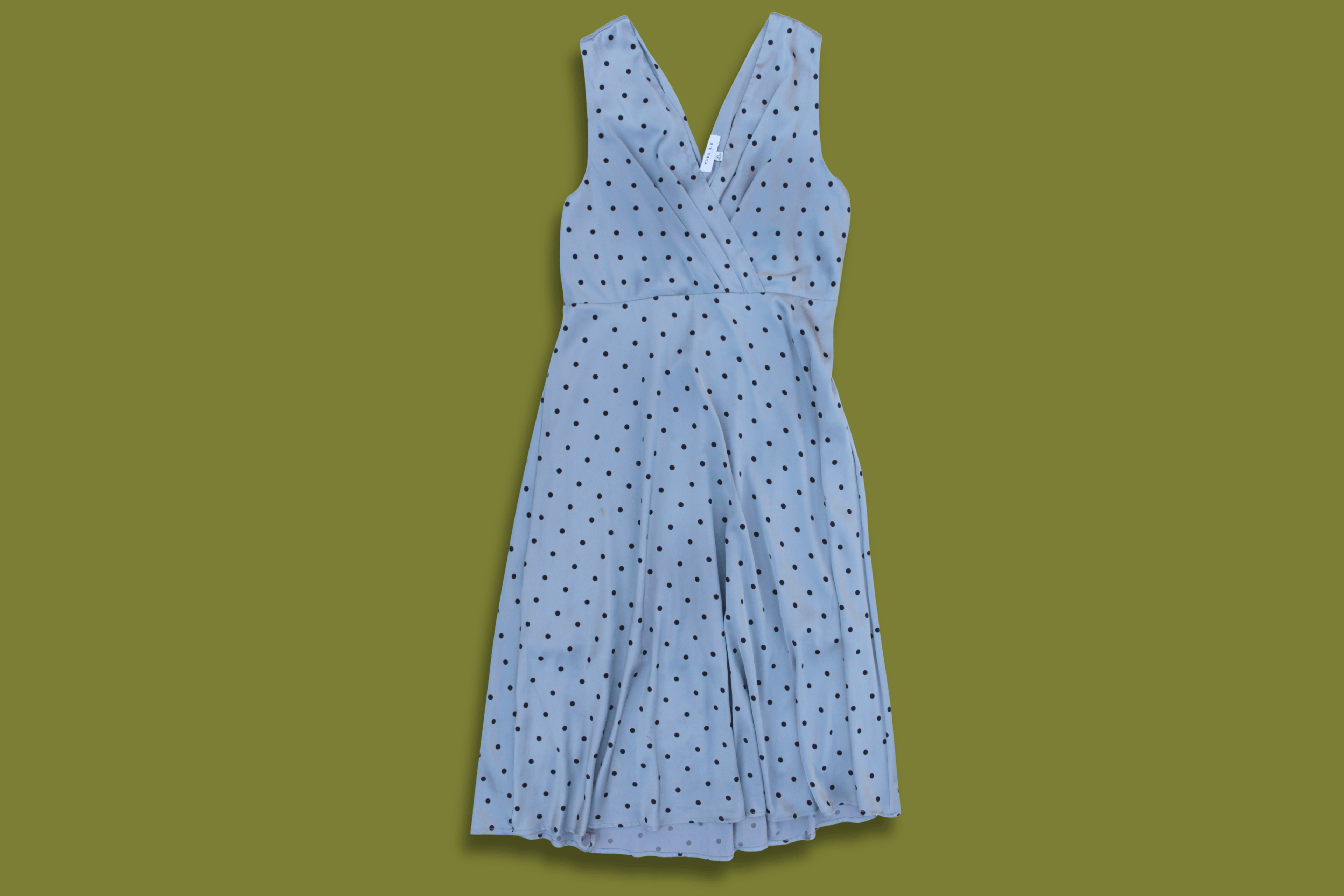 Polka-dot Cross-front Midi Dress