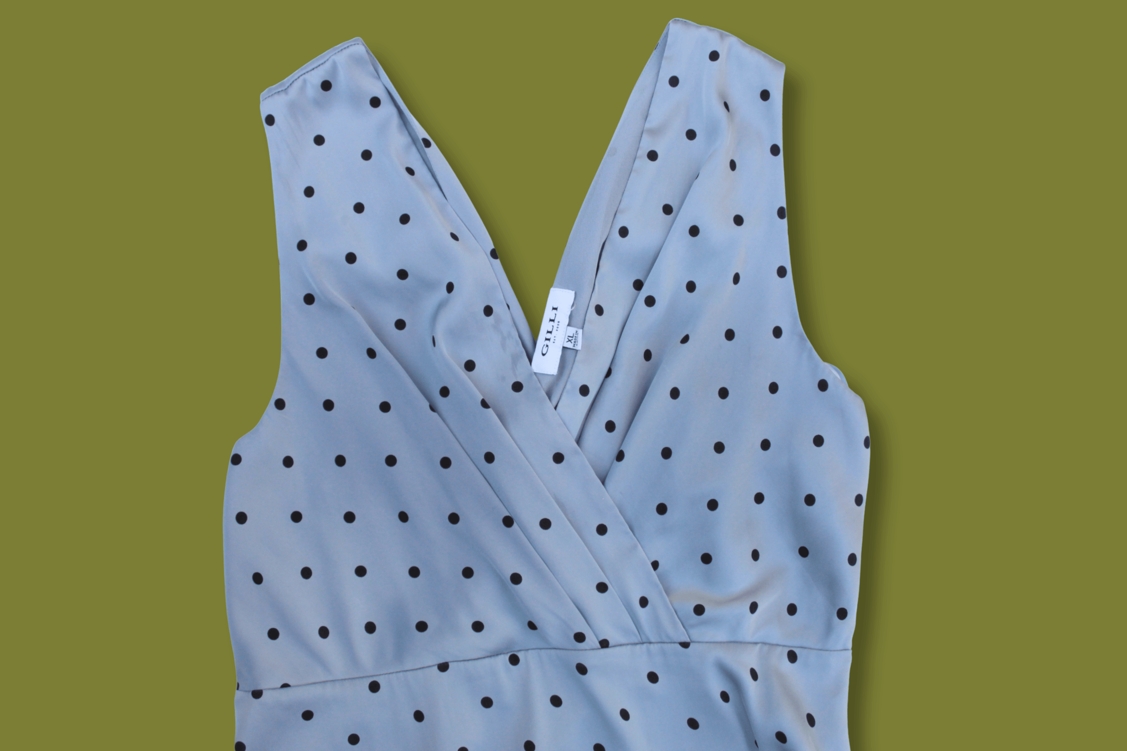Polka-dot Cross-front Midi Dress