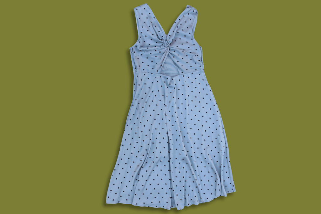 Polka-dot Cross-front Midi Dress