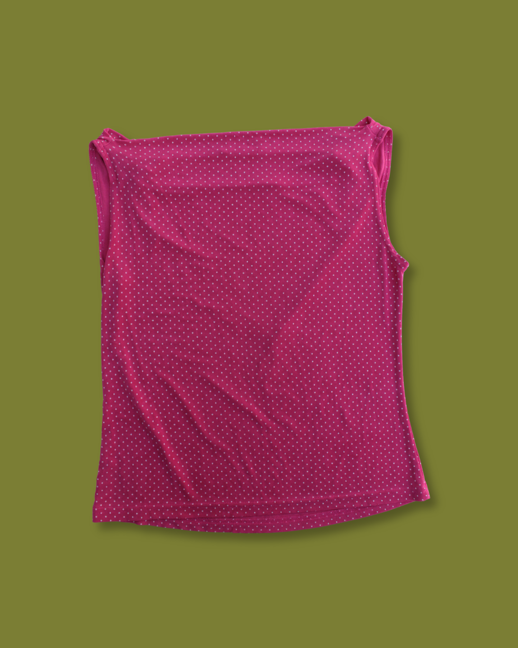 Slinky Polka-dot Cowl-neck Top