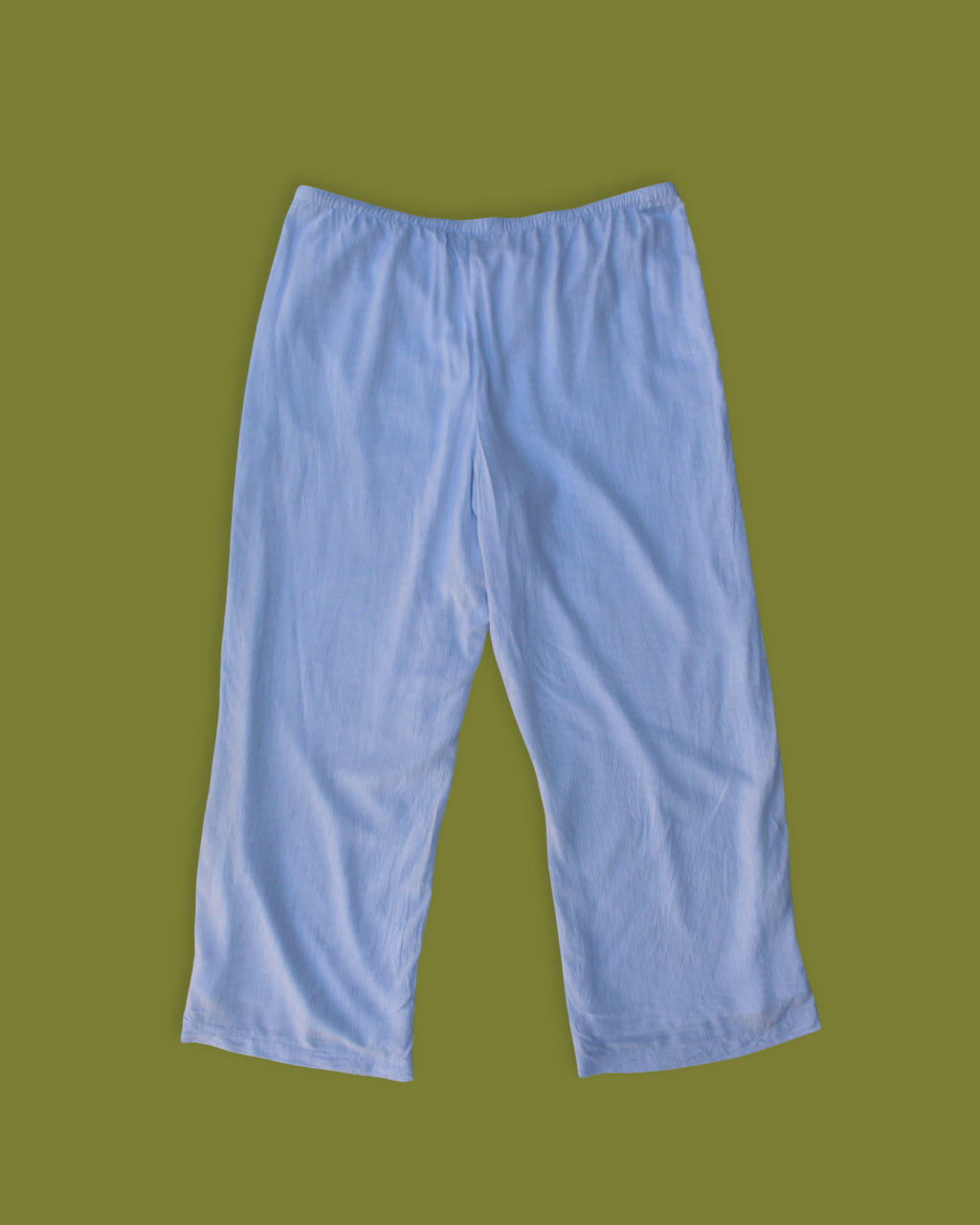 Striped Drawstring Wide-leg Cotton Pants