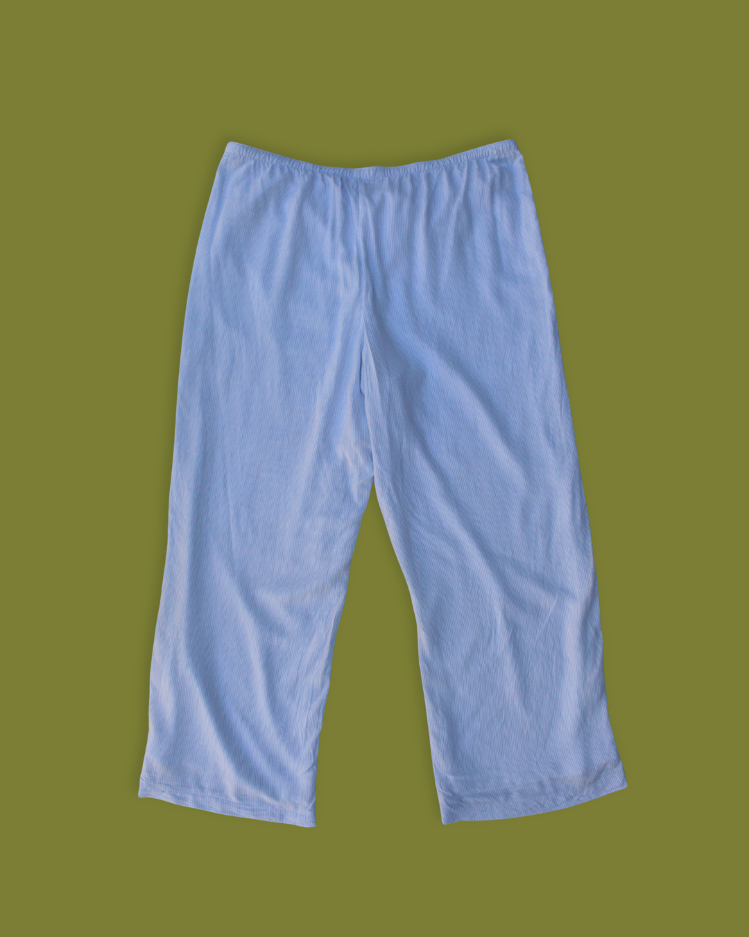 Striped Drawstring Wide-leg Cotton Pants