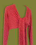 Slub-knit Tie-front Bolero