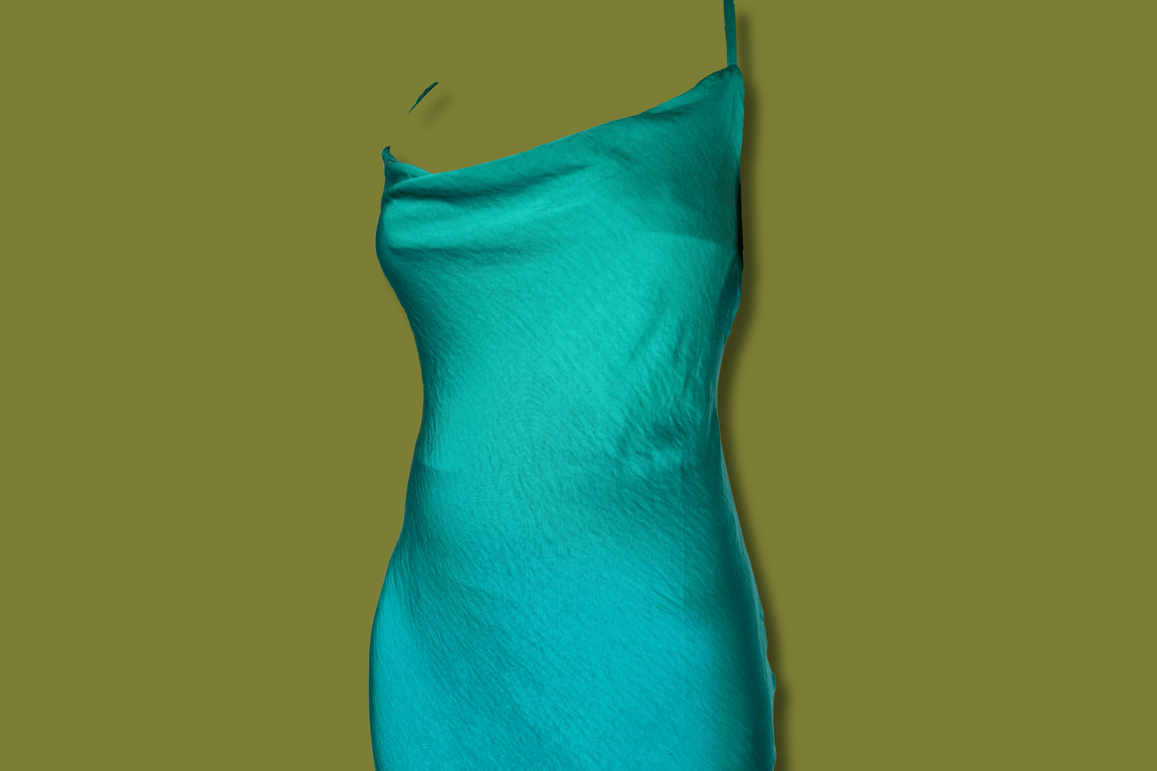 Satin Cowl-neck Midi Dress