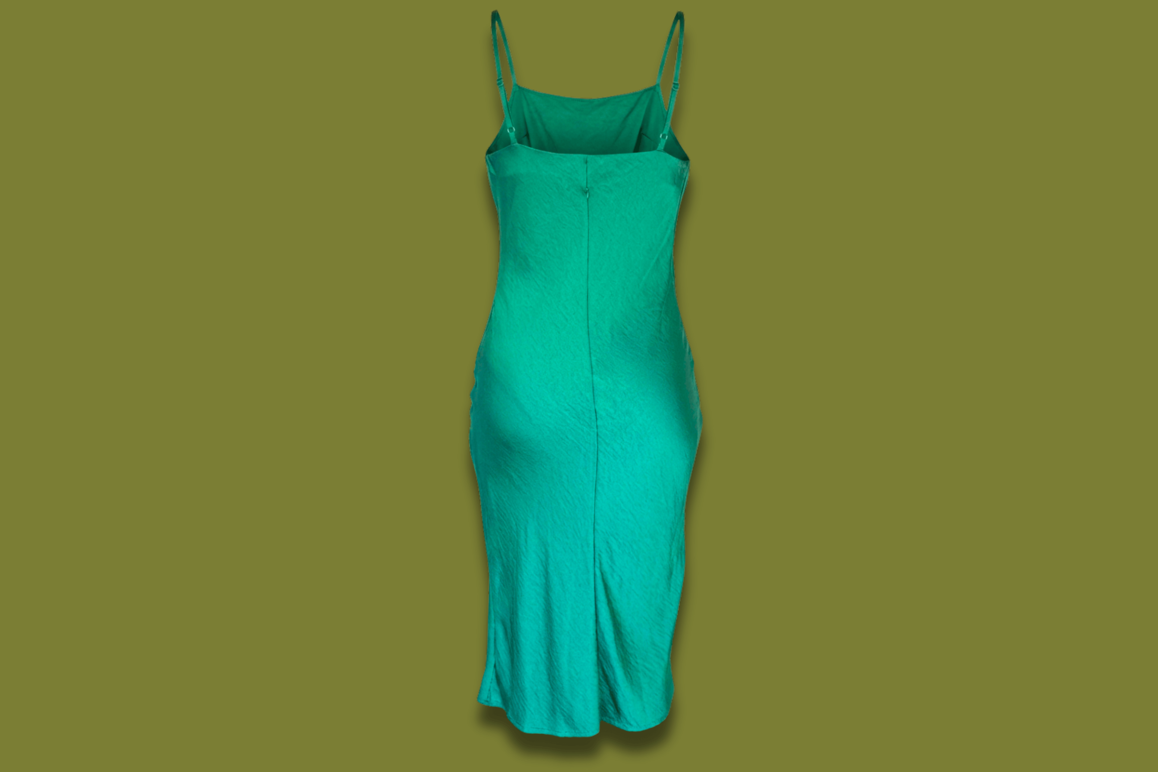 Satin Cowl-neck Midi Dress