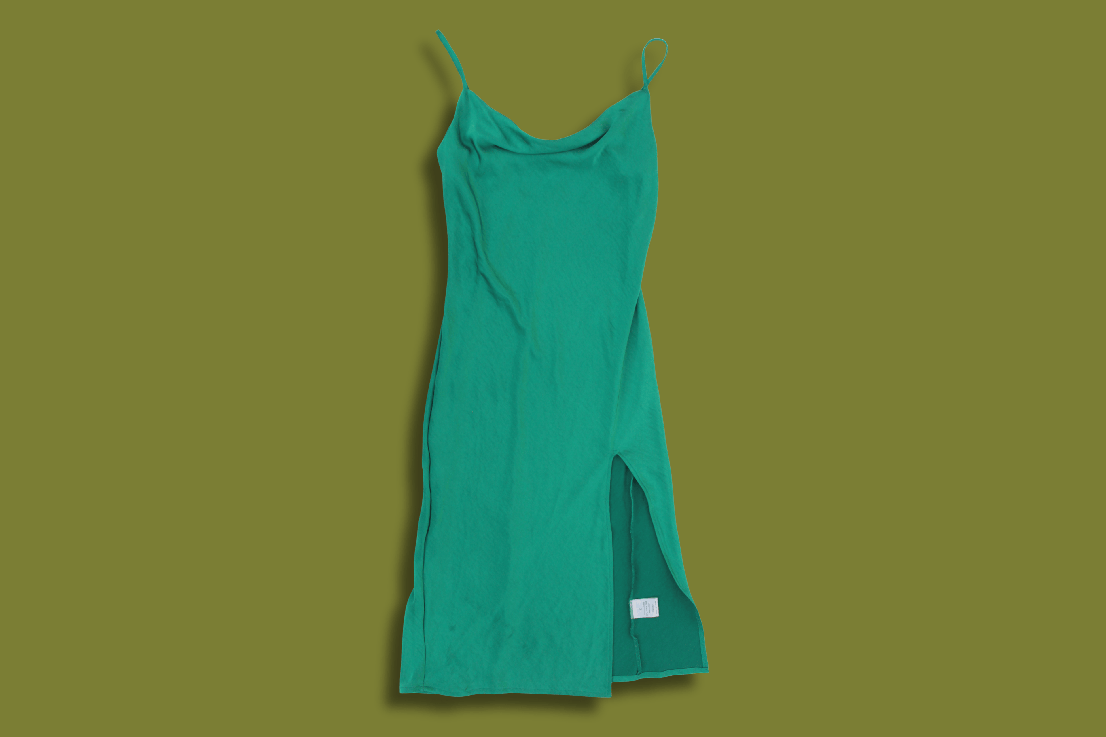 Satin Cowl-neck Midi Dress