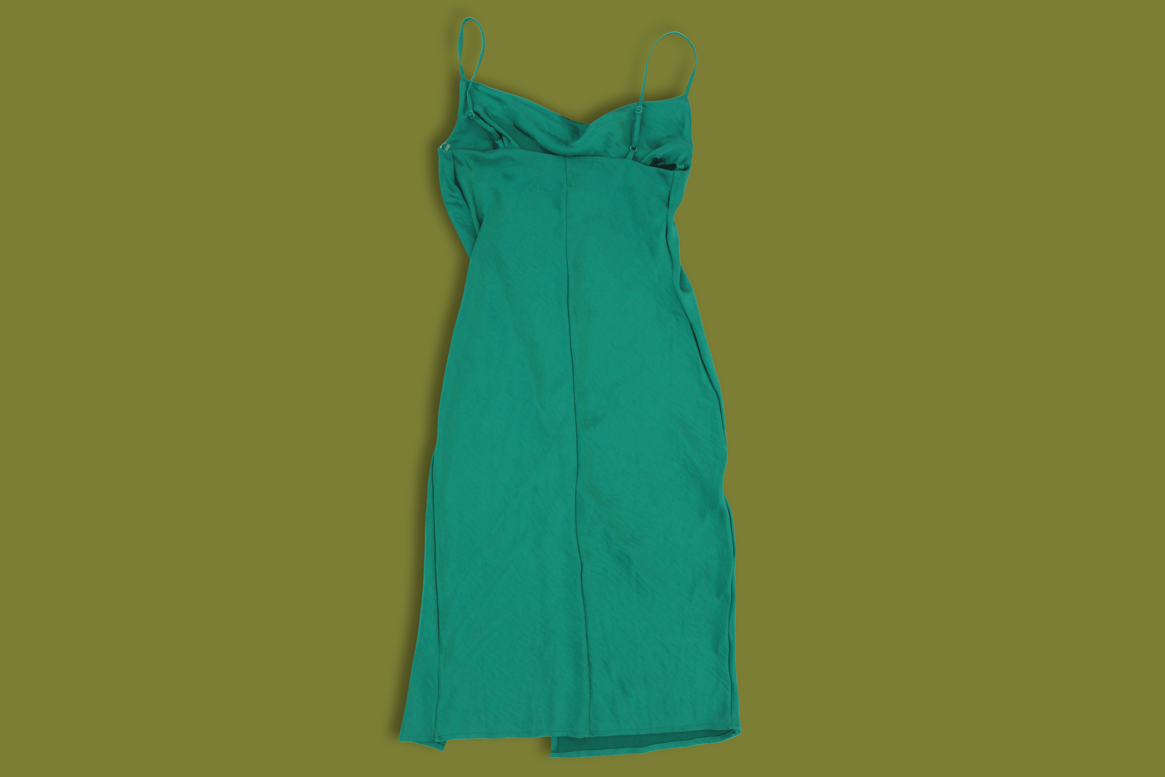 Satin Cowl-neck Midi Dress