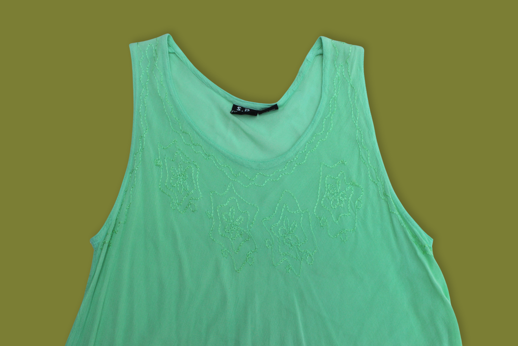 Embroidered Beachy Asymmetric Midi-dress