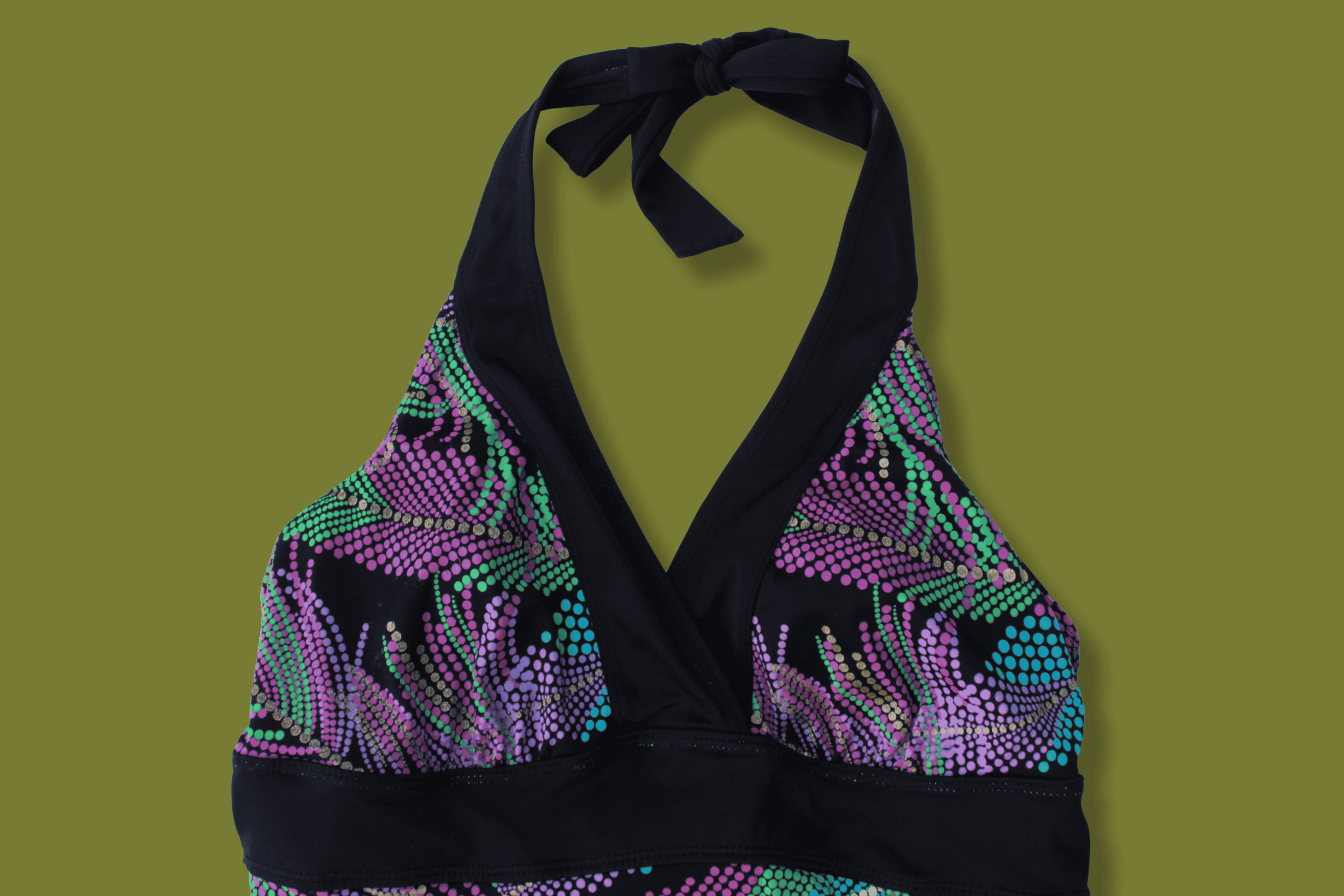 Disco Halter-neck Swim Dress