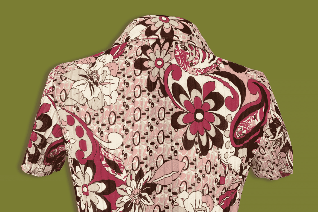 Y2K Floral Crinkle Button-up (Plus-sized)
