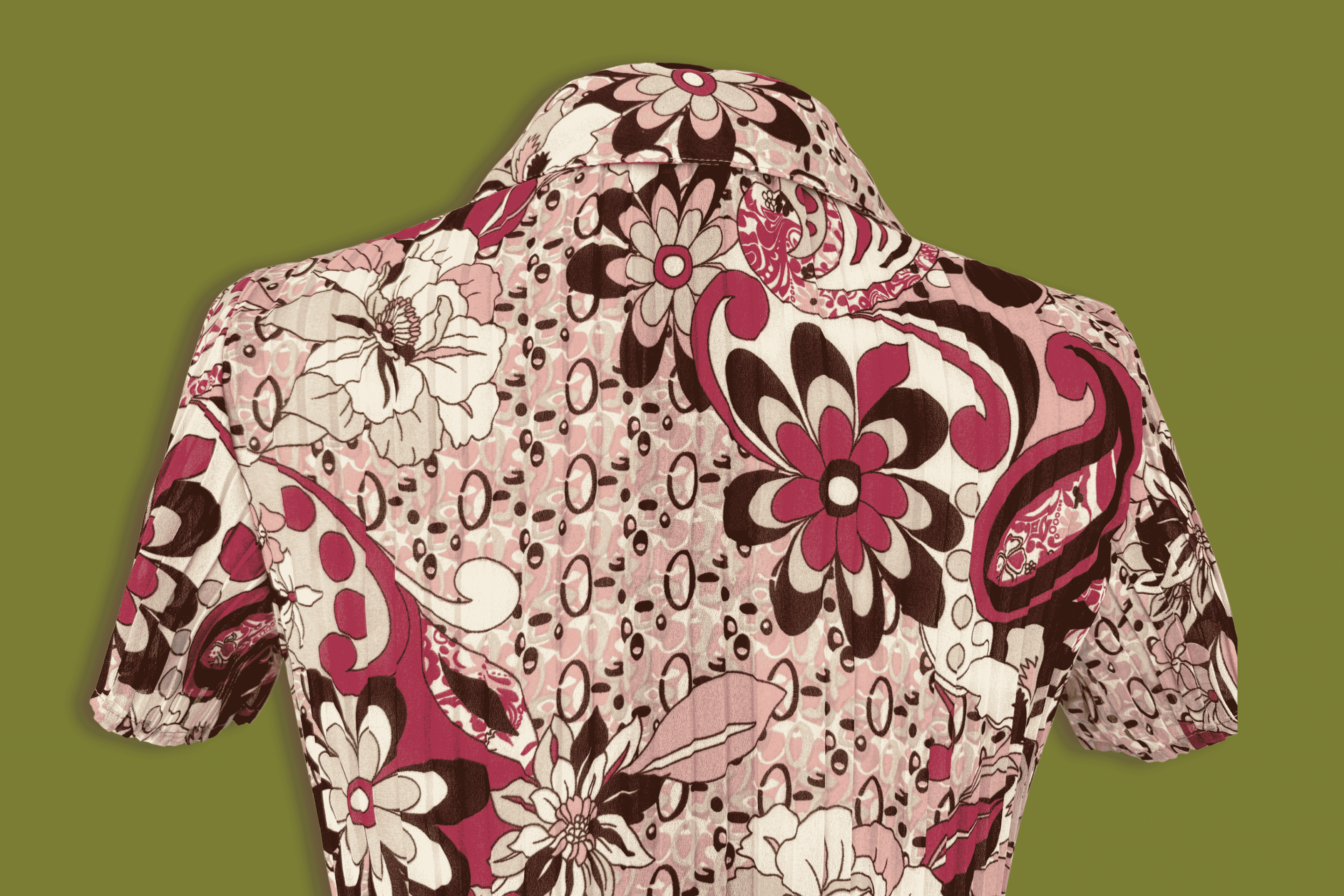 Y2K Floral Crinkle Button-up (Plus-sized)