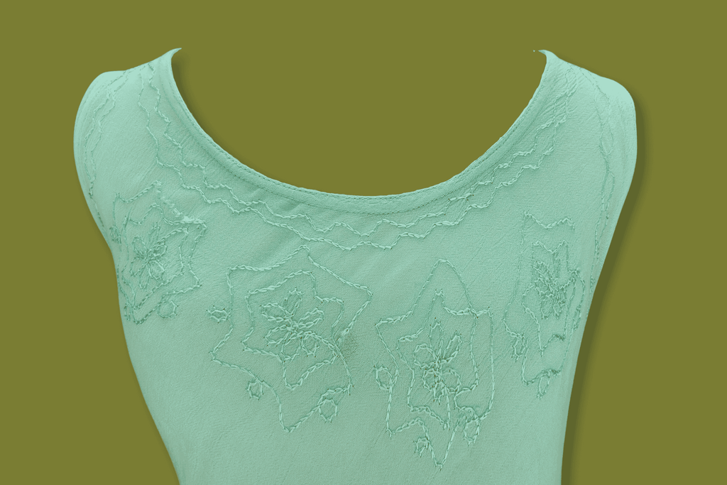 Embroidered Beachy Asymmetric Midi-dress