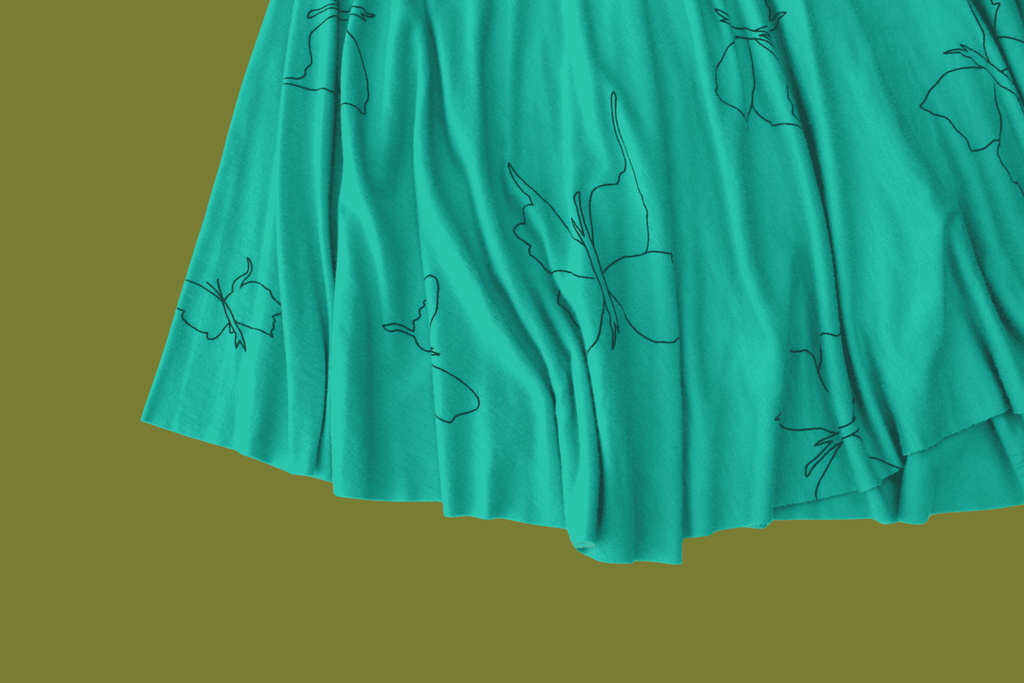 Strapless Butterfly Drop-waist Midi Dress