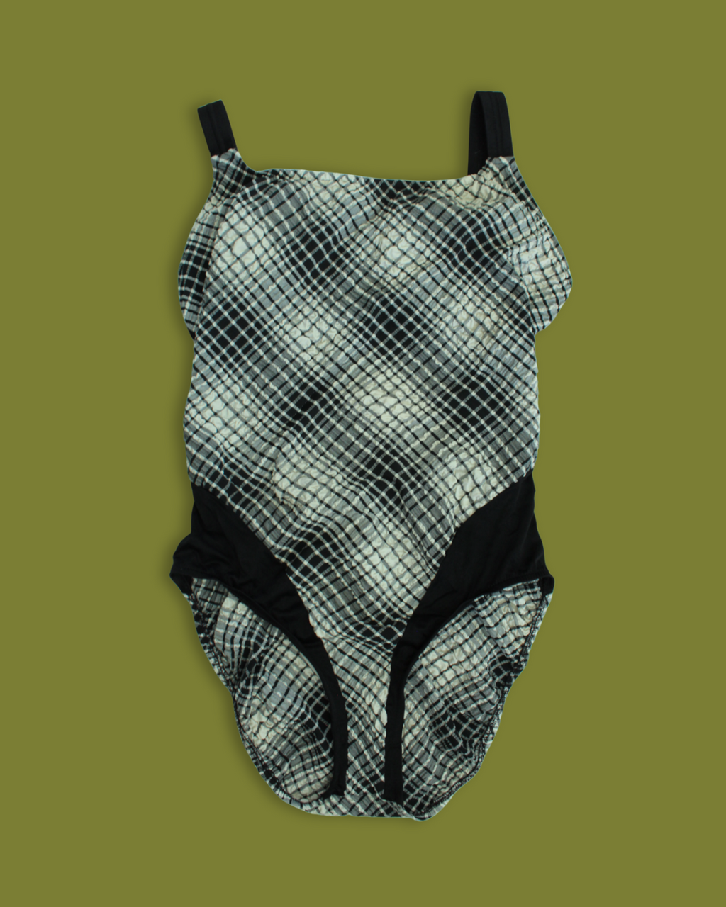Vintage Plaid Crinkle One-piece Swimsuit