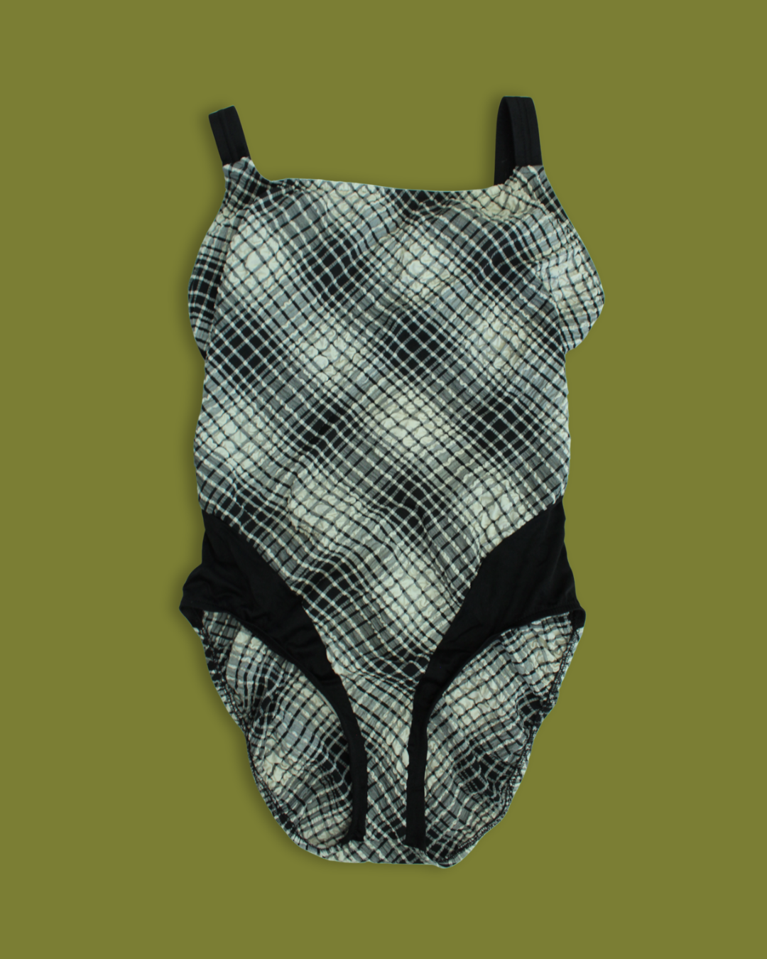 Vintage Plaid Crinkle One-piece Swimsuit