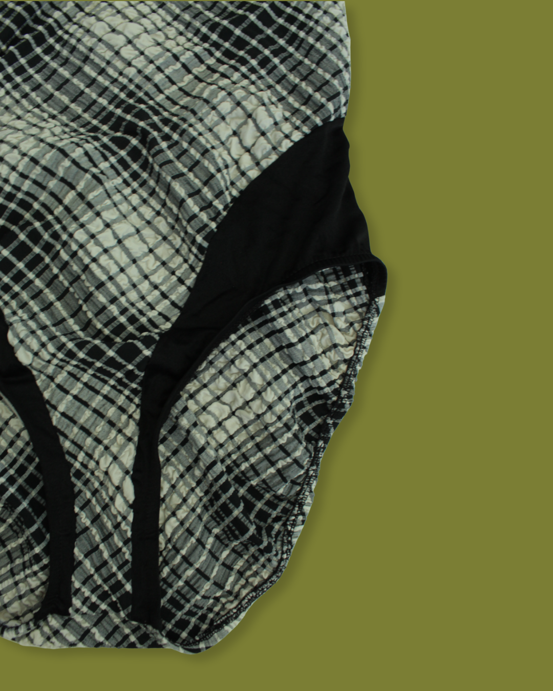 Vintage Plaid Crinkle One-piece Swimsuit