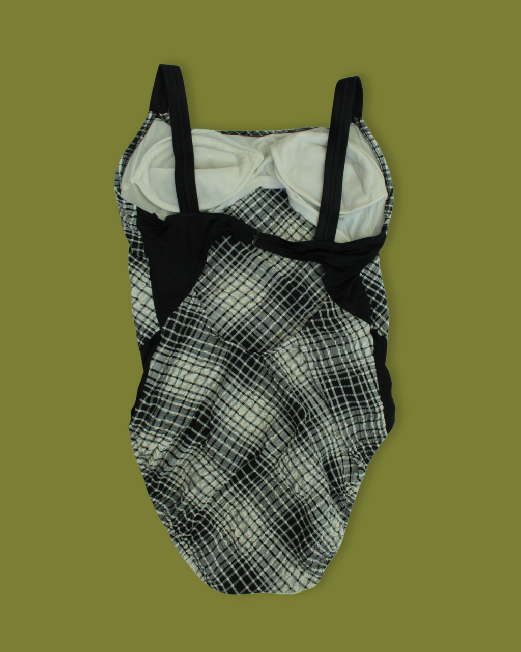 Vintage Plaid Crinkle One-piece Swimsuit