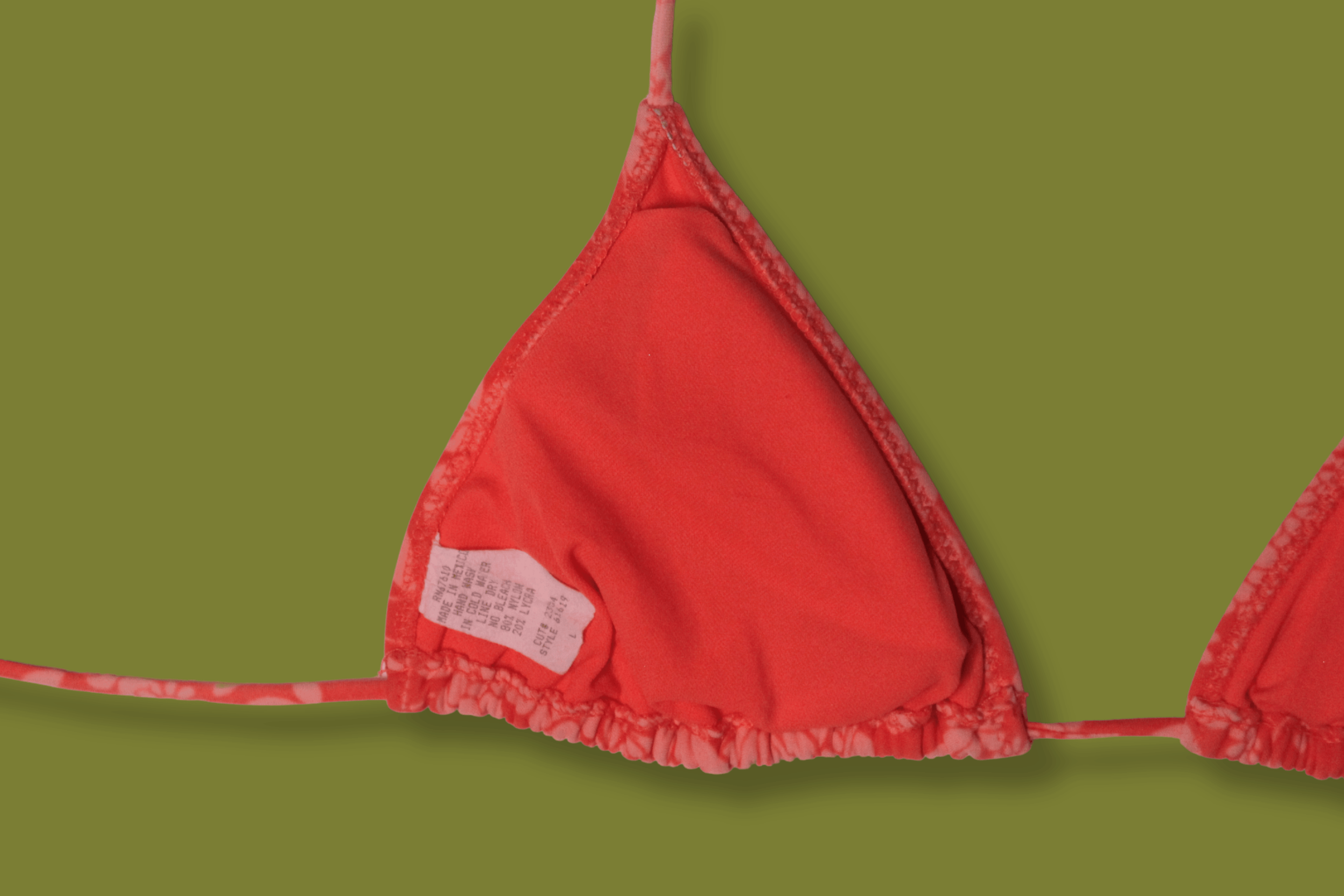 Floral Triangle String Bikini Top