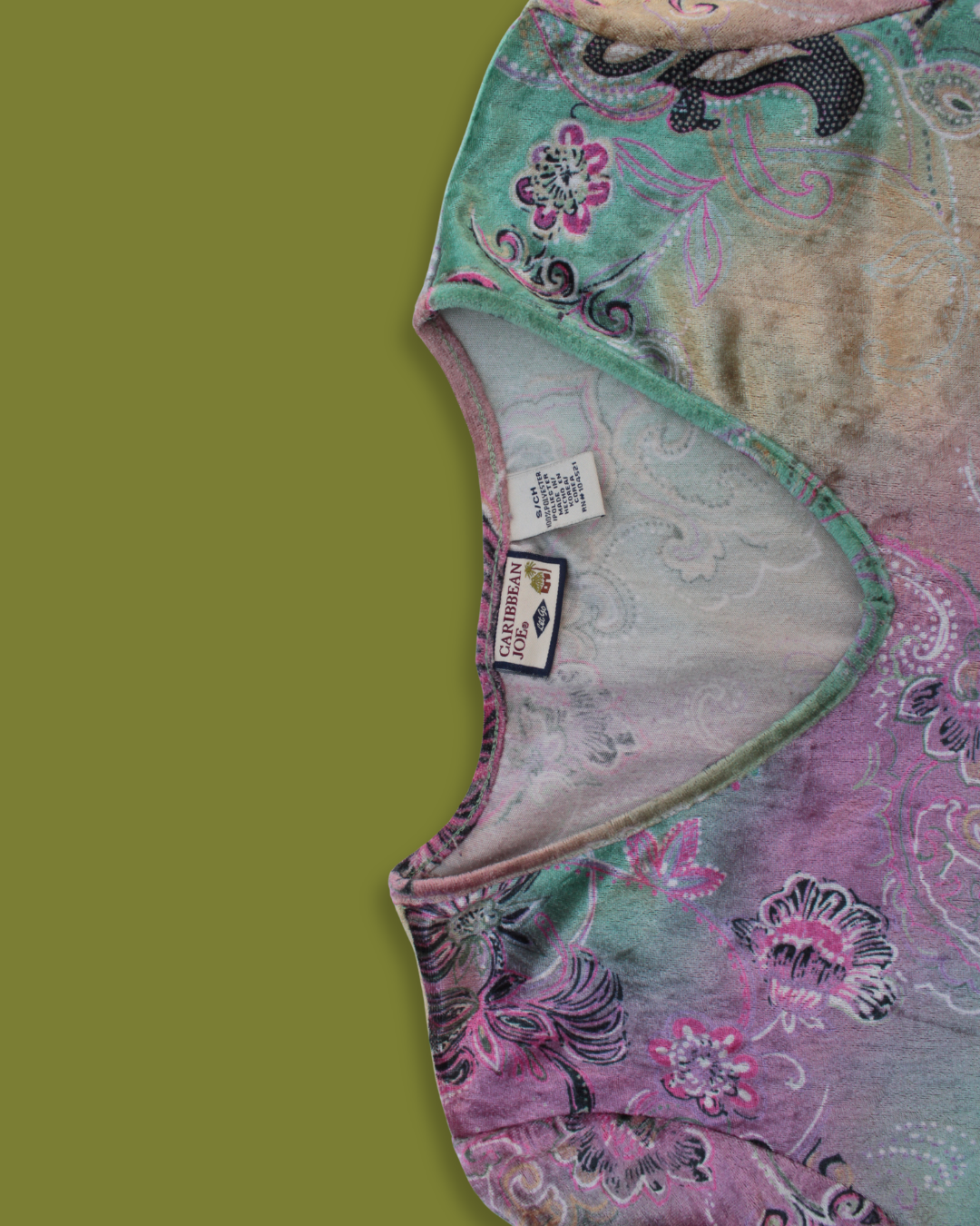"Whimsical" Floral Velvet 3/4 Top