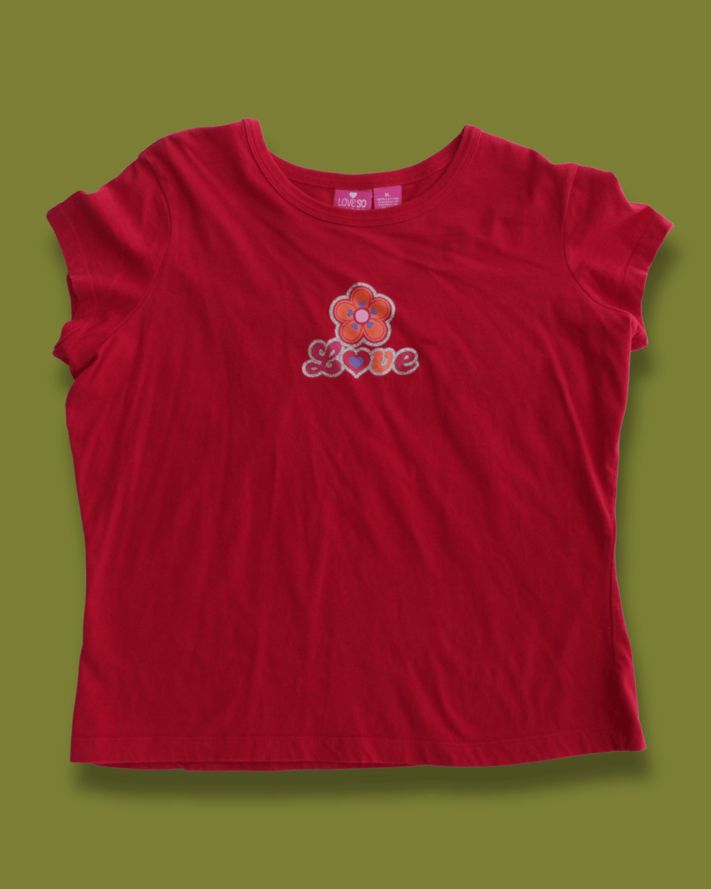 Y2K Glittery "Love" Graphic Baby-Tee