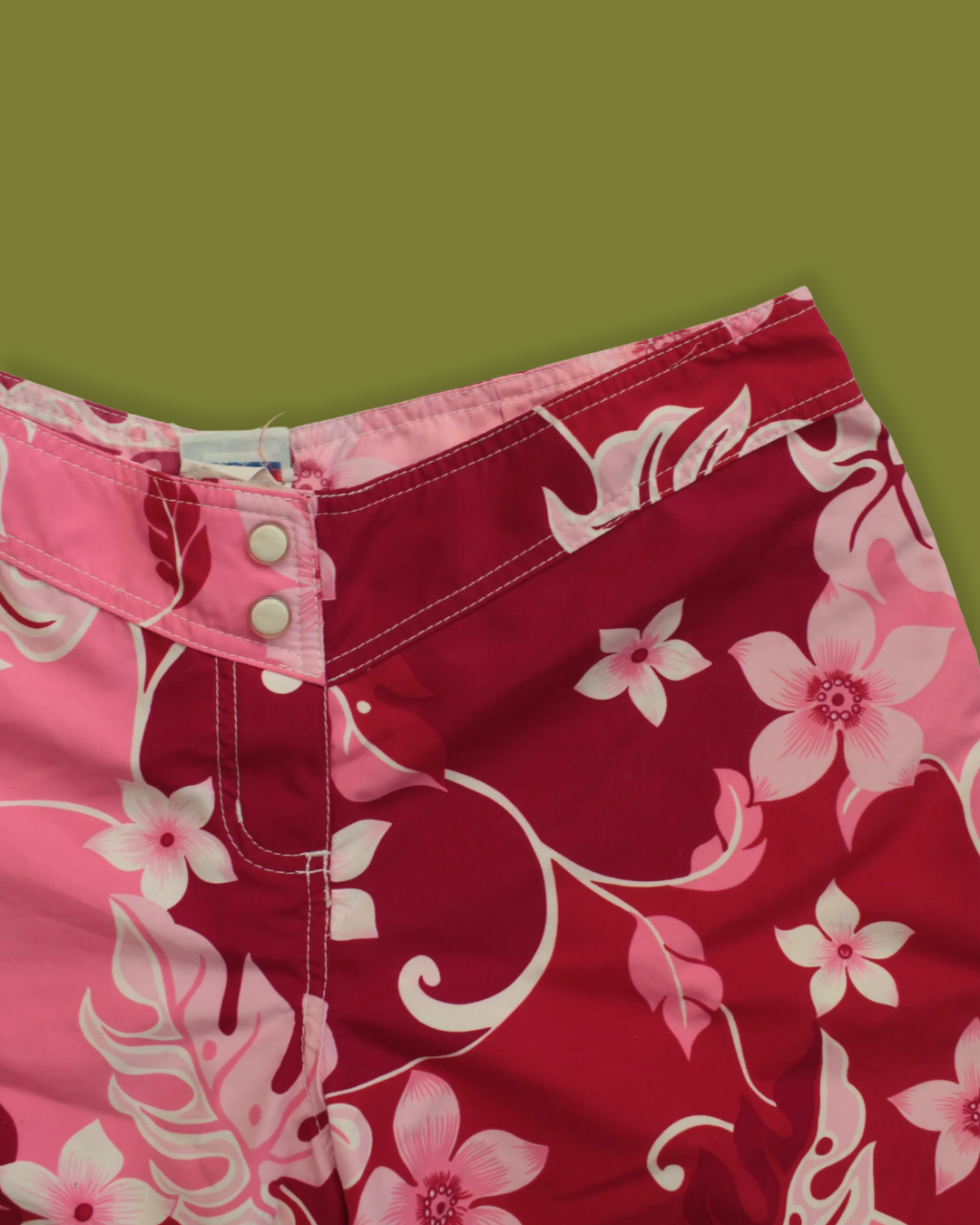 Y2K "Surf Chick" Floral Swim Trunks