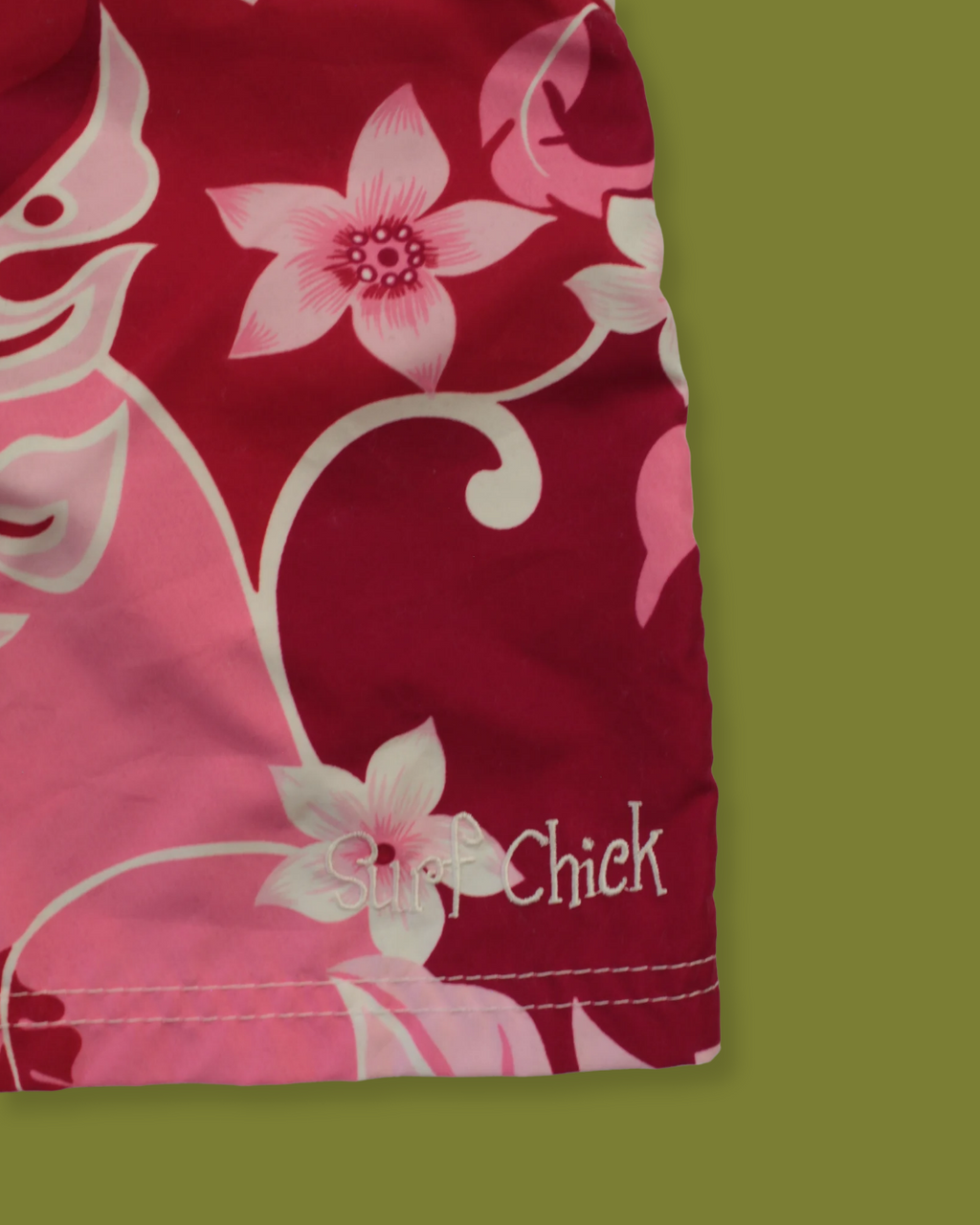 Y2K "Surf Chick" Floral Swim Trunks