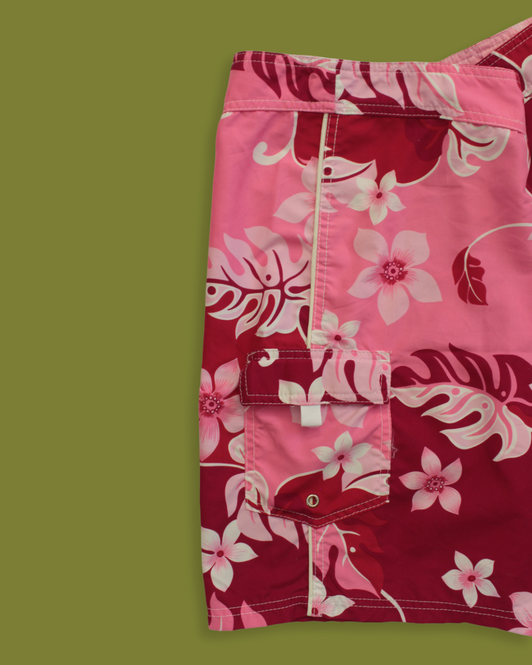 Y2K "Surf Chick" Floral Swim Trunks