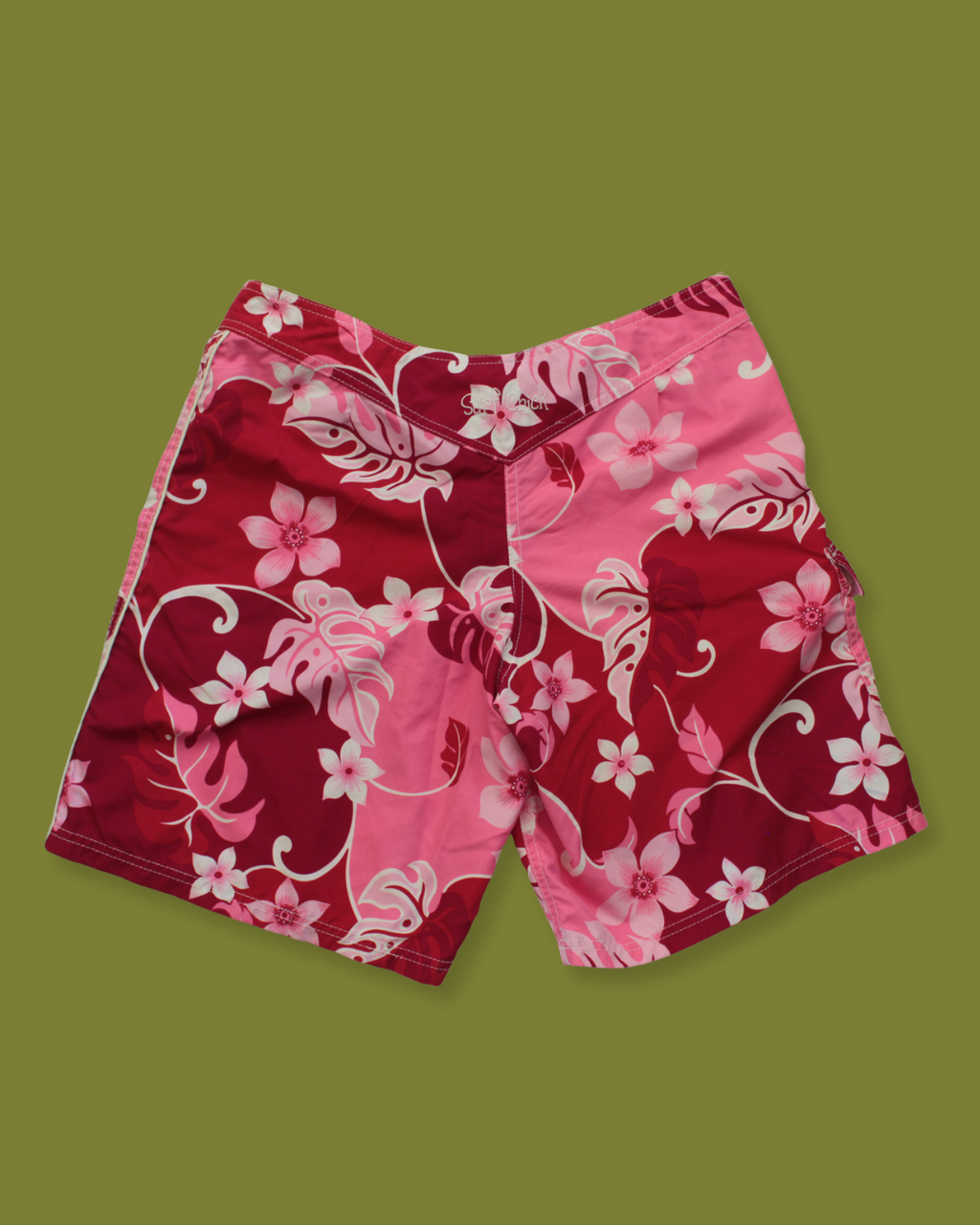 Y2K "Surf Chick" Floral Swim Trunks
