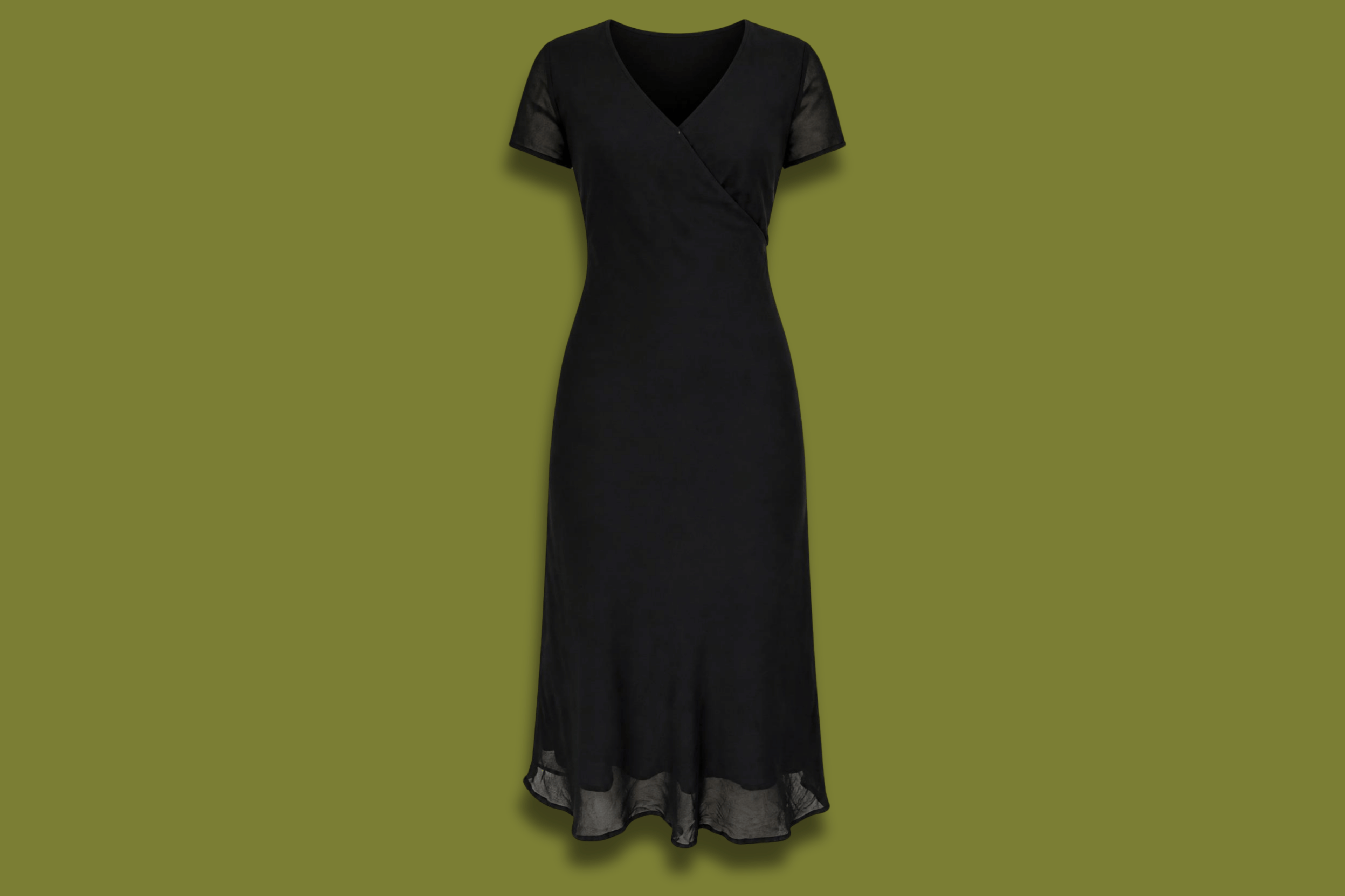 90s Cross Front Button-side Midi Dress