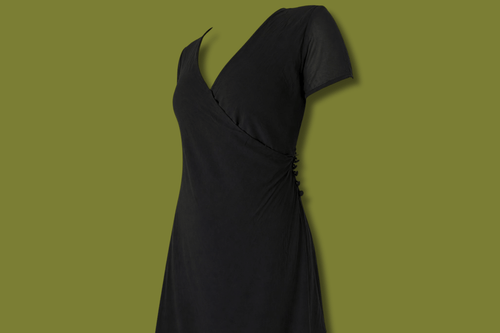 90s Cross Front Button-side Midi Dress