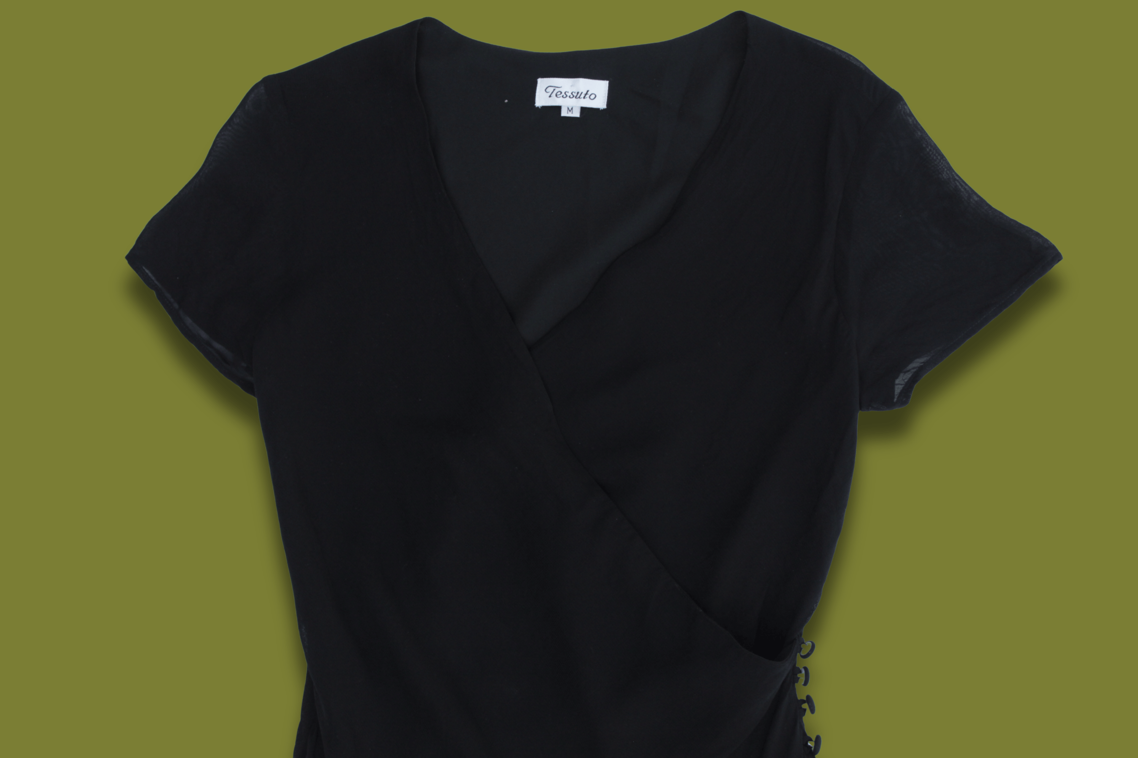 90s Cross Front Button-side Midi Dress