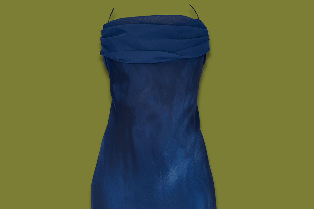 90s Shiny Cowl-neck Gown (Plus Sized)