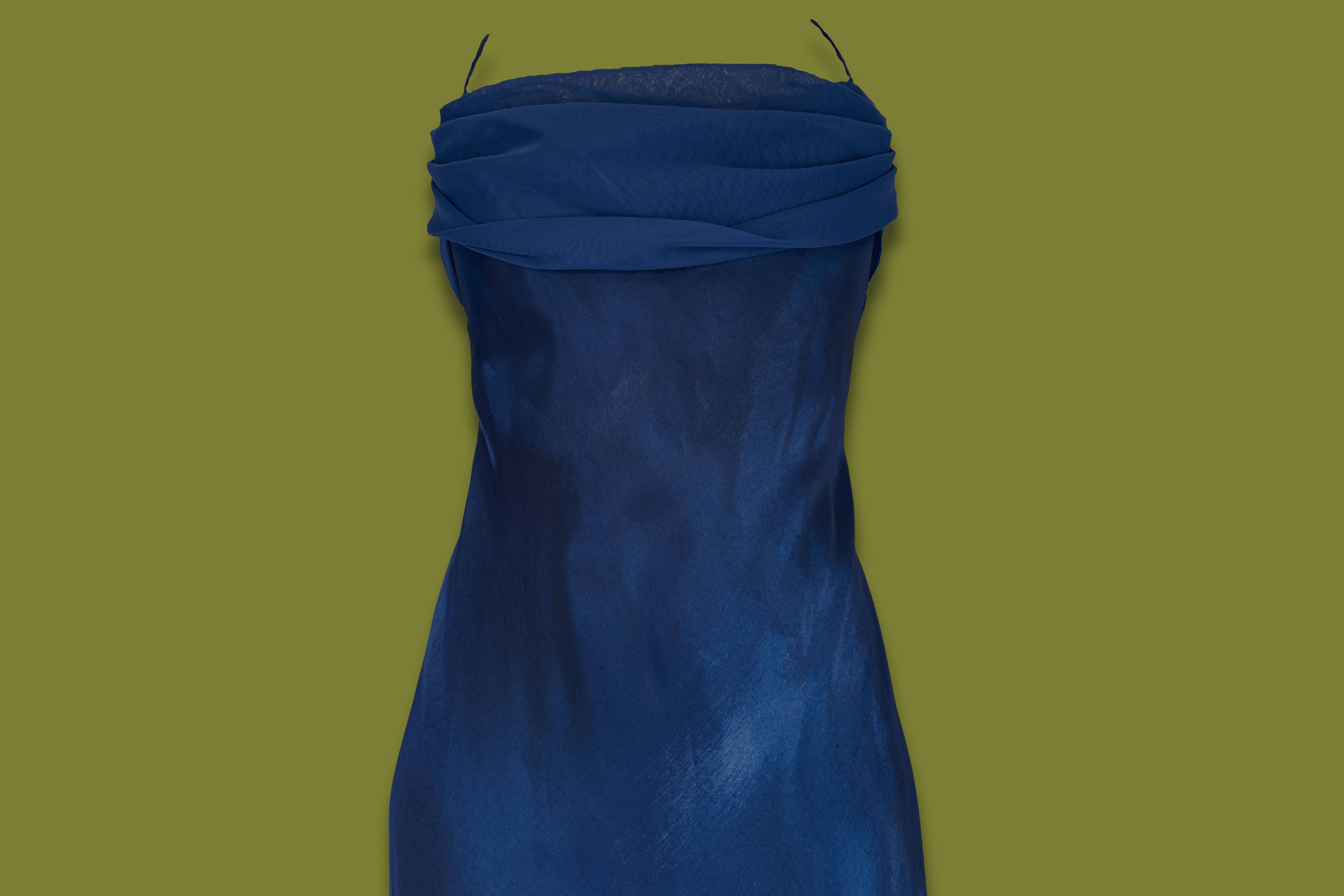 90s Shiny Cowl-neck Gown (Plus Sized)