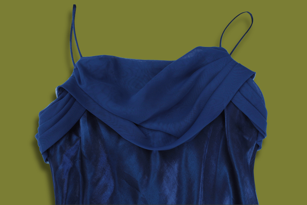 90s Shiny Cowl-neck Gown (Plus Sized)