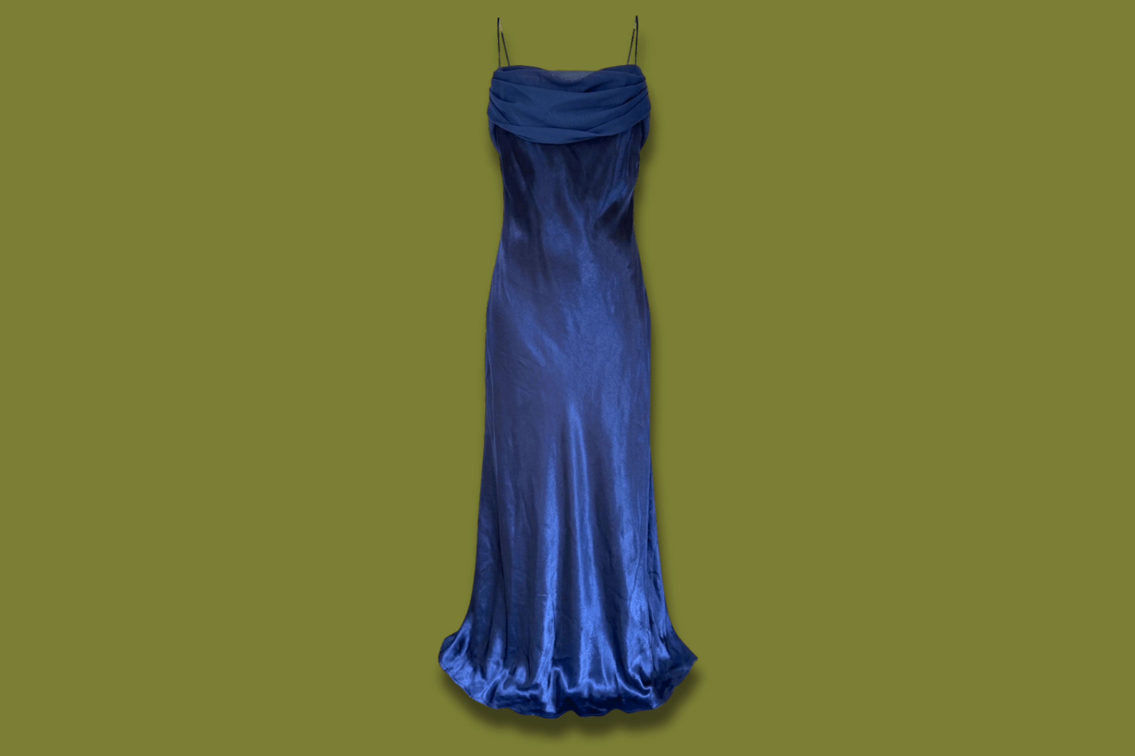 90s Shiny Cowl-neck Gown (Plus Sized)