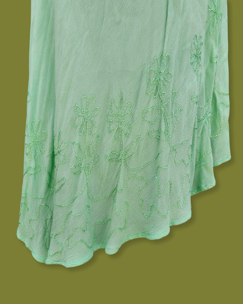 Embroidered Beachy Asymmetric Midi-dress