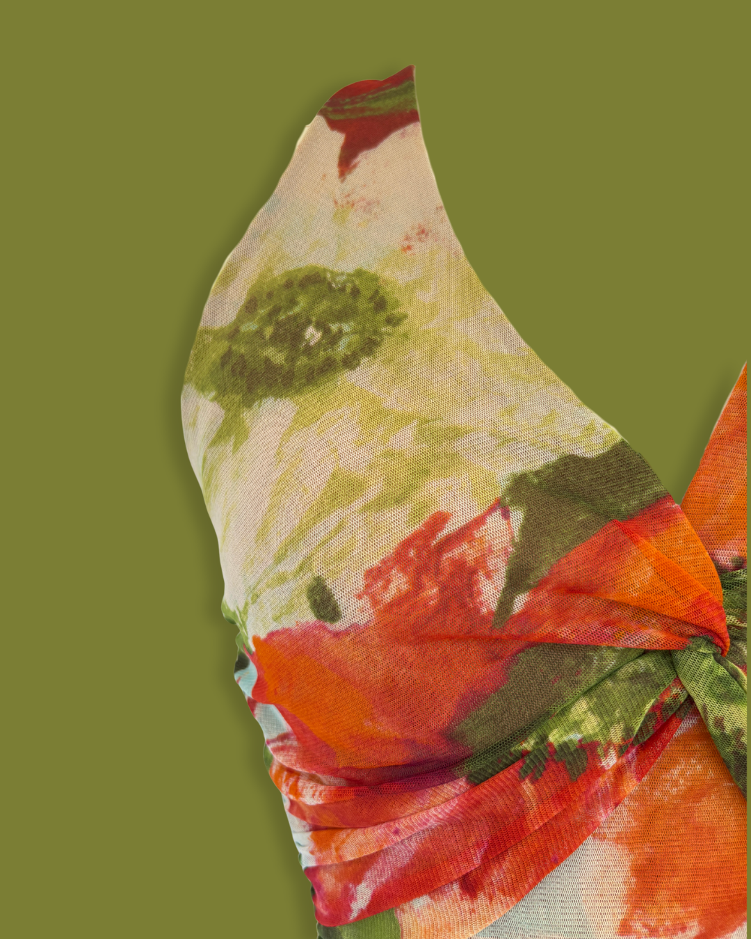 Floral Cross-front Chiffon Halter-top