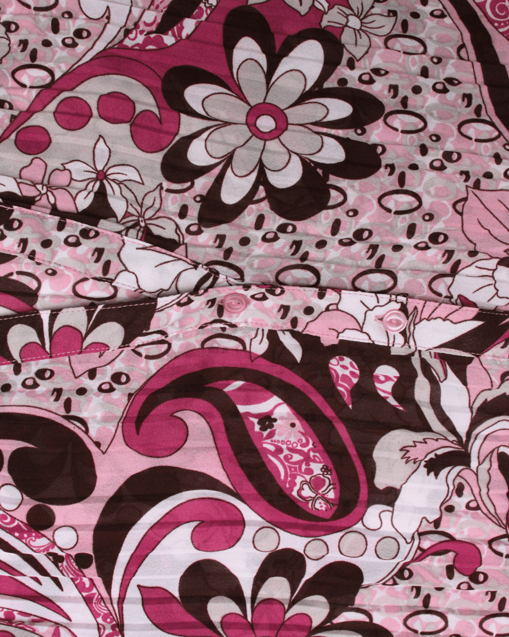Y2K Floral Crinkle Button-up (Plus-sized)
