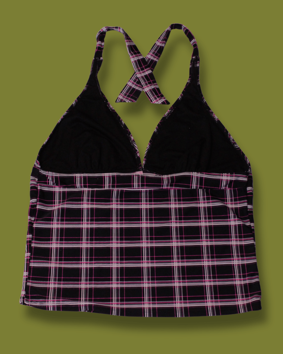 Plaid Tankini and Swim Shorts Set