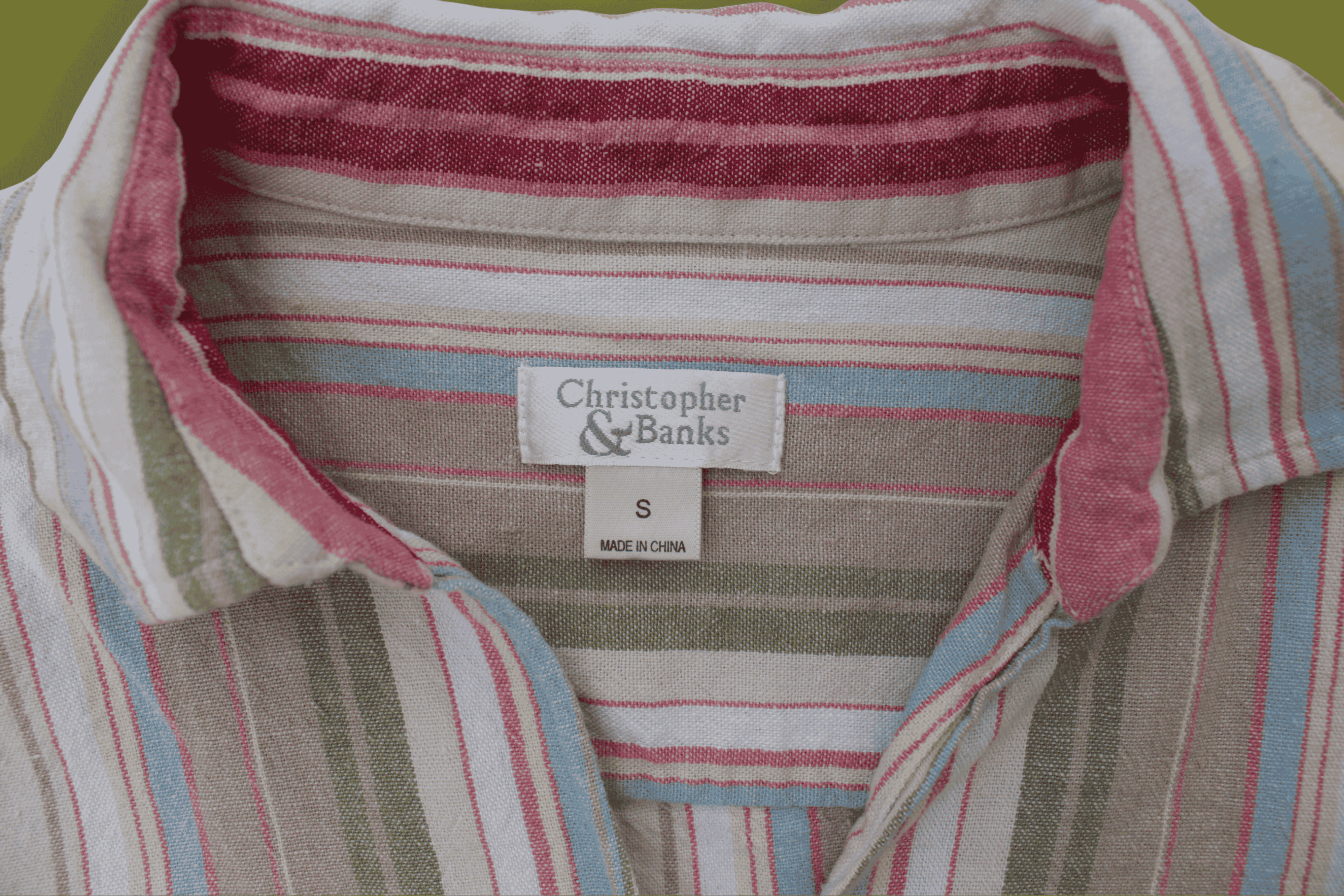Striped Linen Zip-up