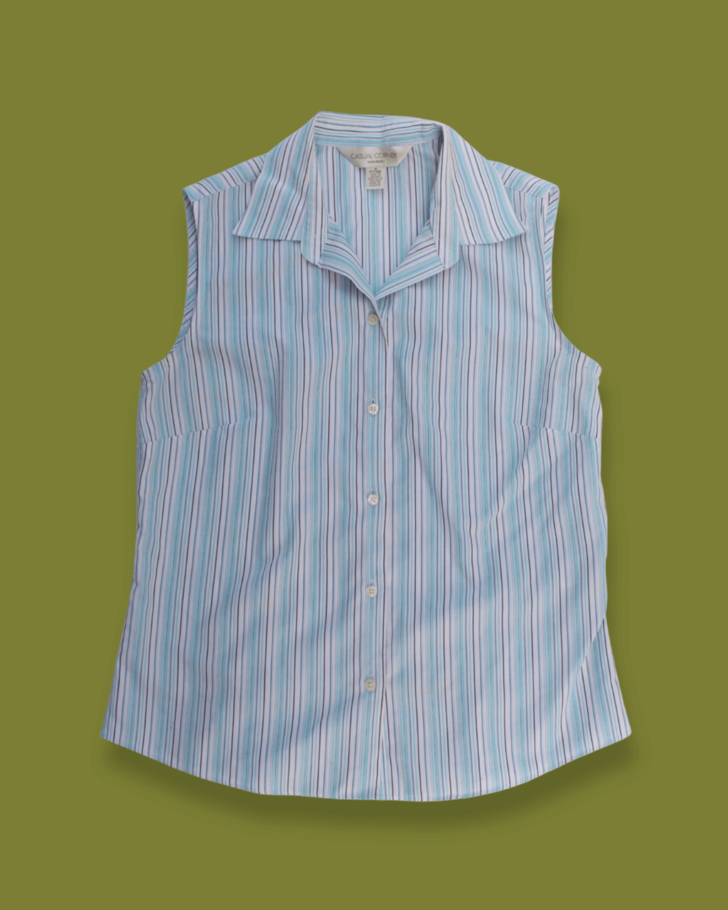 Striped button-up tank top