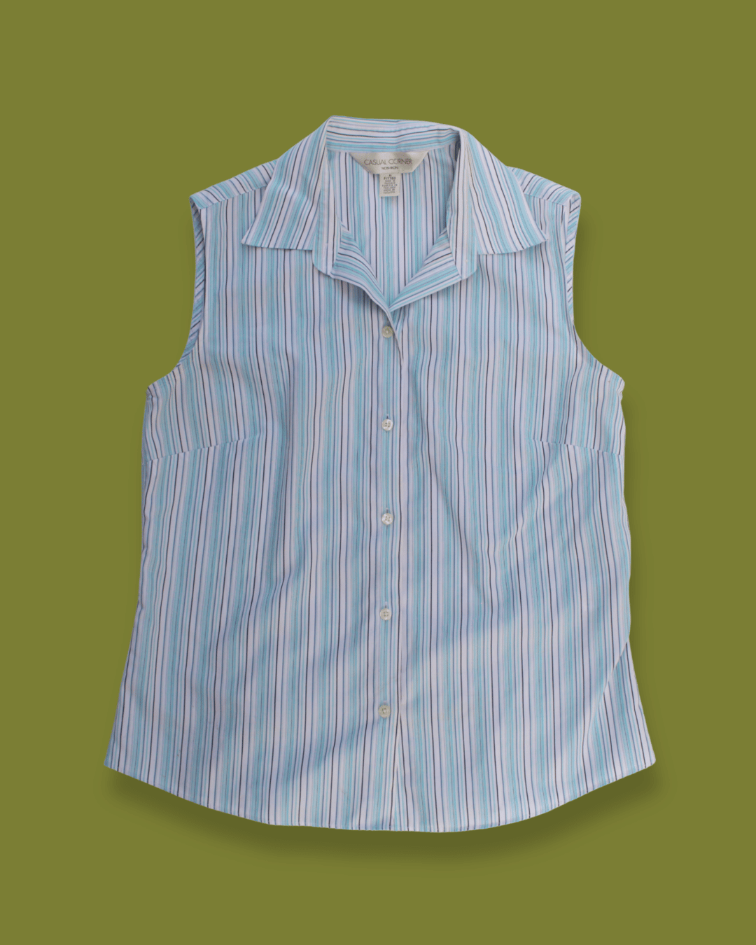Striped button-up tank top
