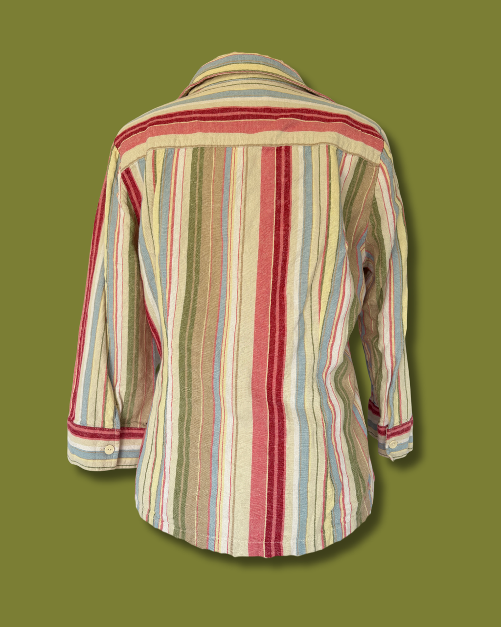 Striped Linen Zip-up